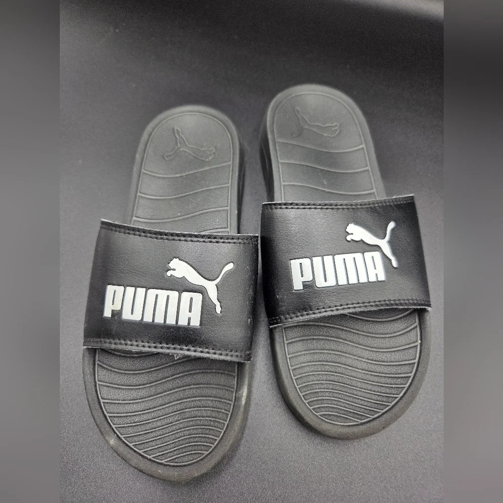 KIDS PUMA COOL CAT DRIP BX PS SLIDES BLACK/WHITE SIZE 3C